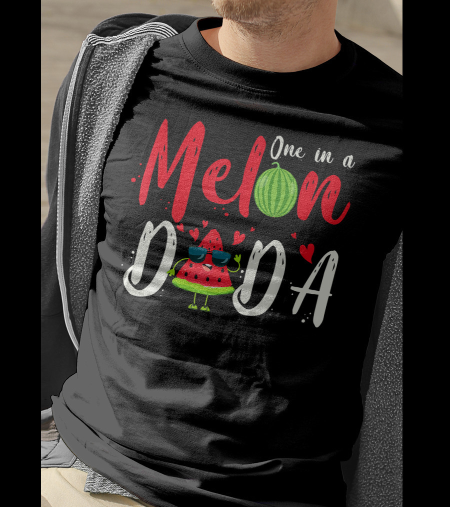 One In A Melon Dada Watermelon Cartoon Hearts T-Shirt
