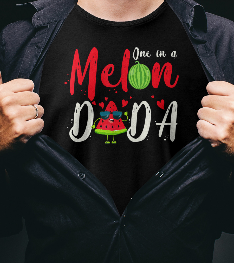 One In A Melon Dada Watermelon Cartoon Hearts T-Shirt