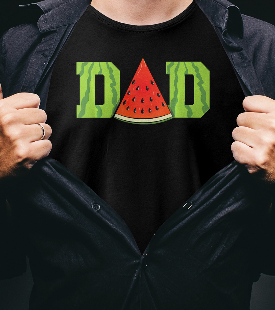 Dad Watermelon Funny Melon Summer Fruit Father's Day T-Shirt