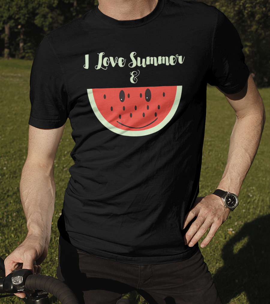 I Love Summer And Smiling Watermelon Fun T-Shirt
