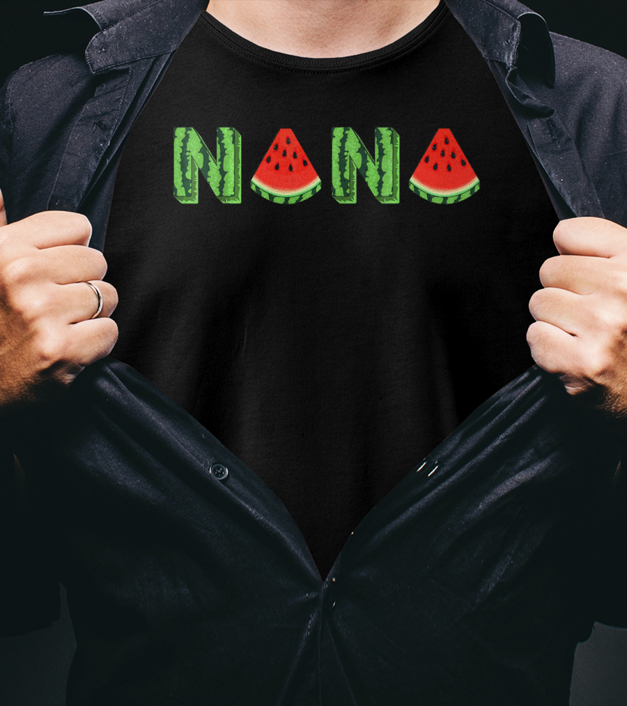 Nana Watermelon Funny Summer Melon Fruit Slice T-Shirt