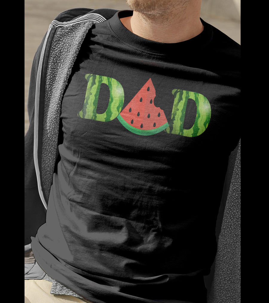 Watermelon Dad Letters With Slice T-Shirt
