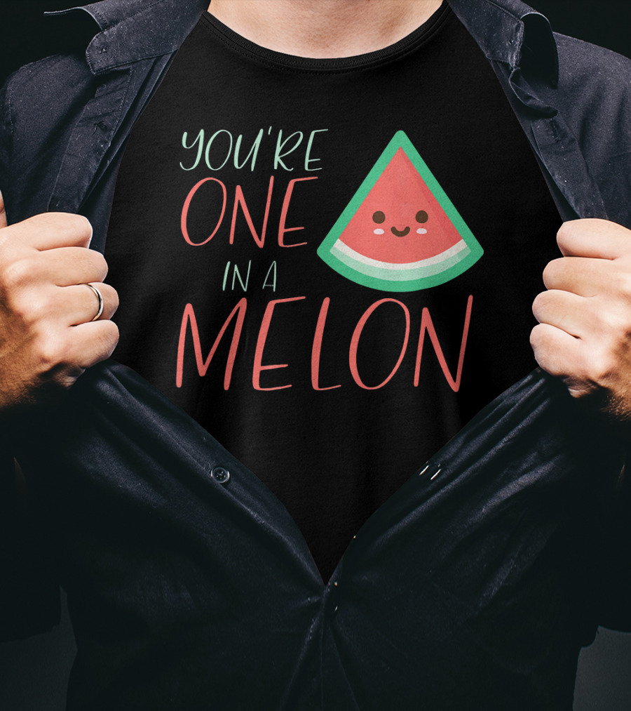 You're One In A Melon Funny Cute Watermelon Slice T-Shirt