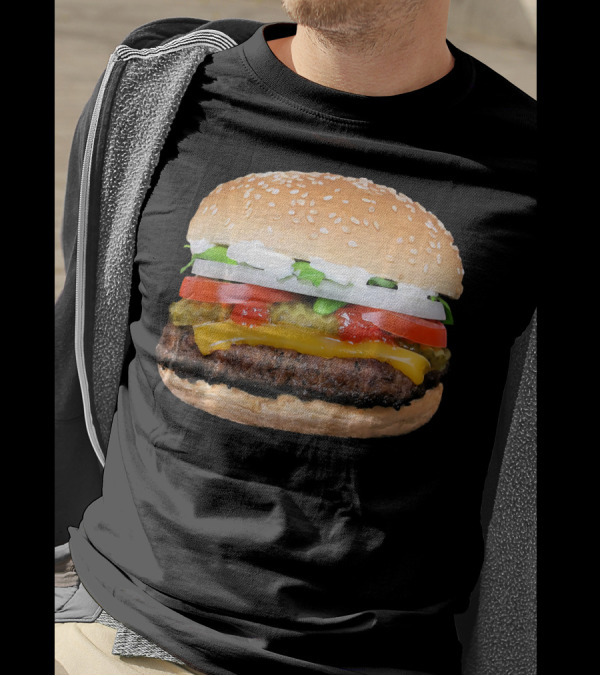 Burger Cheeseburger Matching With Fries Duo Delight T-Shirt