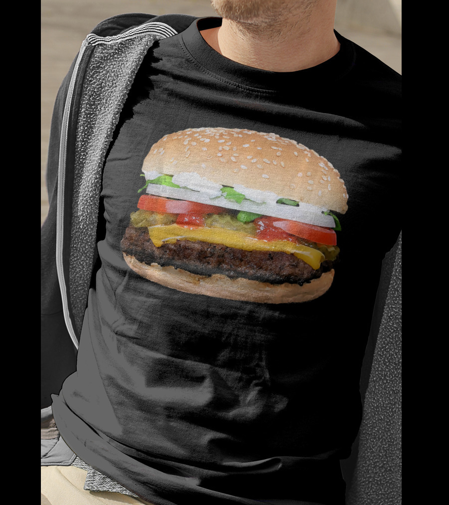 Hamburger Cheeseburger Classic Juicy Sandwich With Cheese And Vegetables T-Shirt