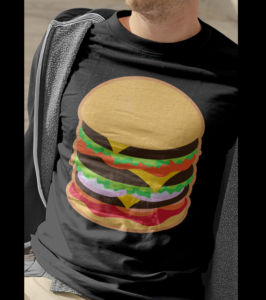 Funny Hamburger Barbecue BBQ Griller Double Cheeseburger T-Shirt