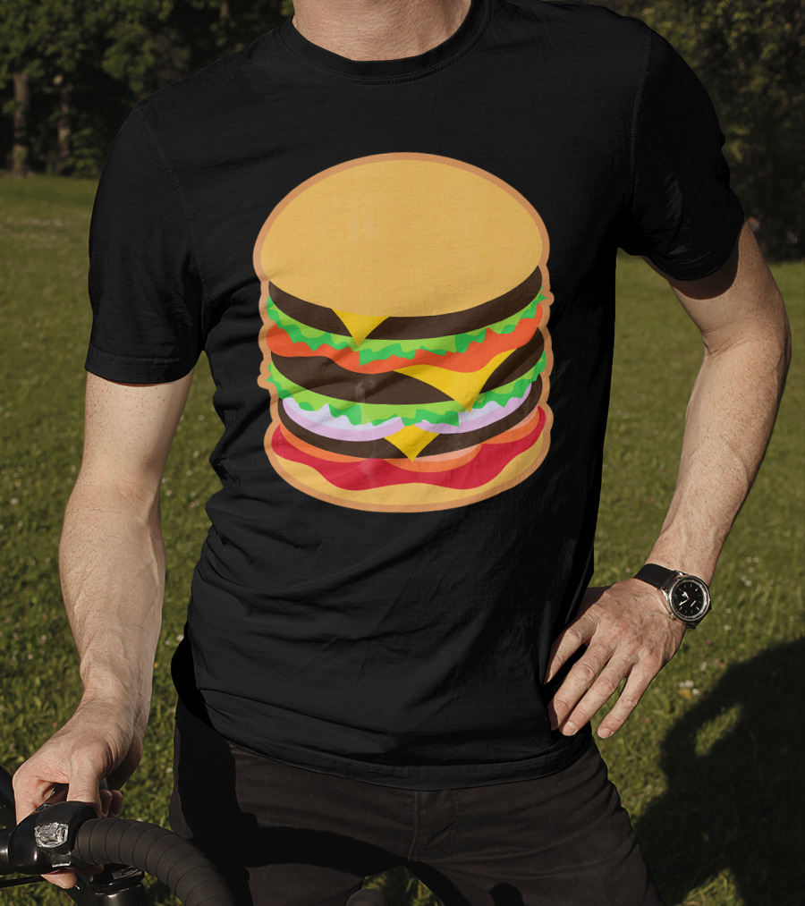 Funny Hamburger Barbecue BBQ Griller Double Cheeseburger T-Shirt