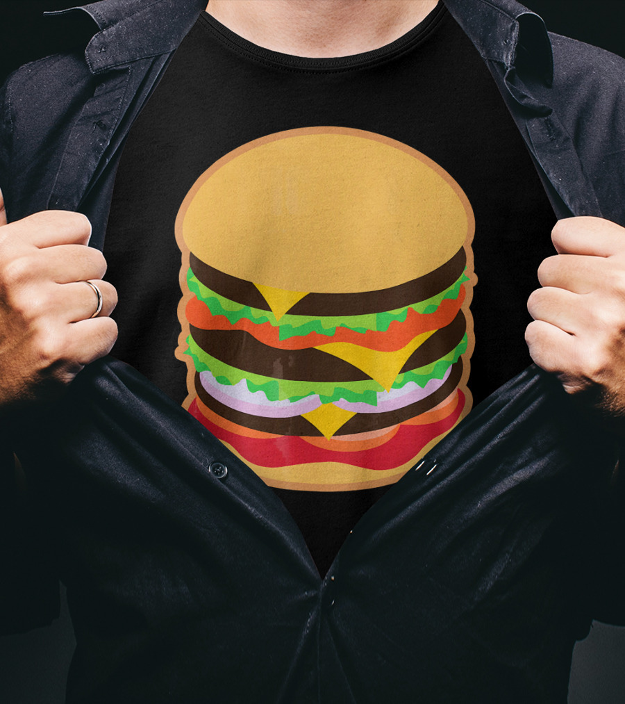 Funny Hamburger Barbecue BBQ Griller Double Cheeseburger T-Shirt