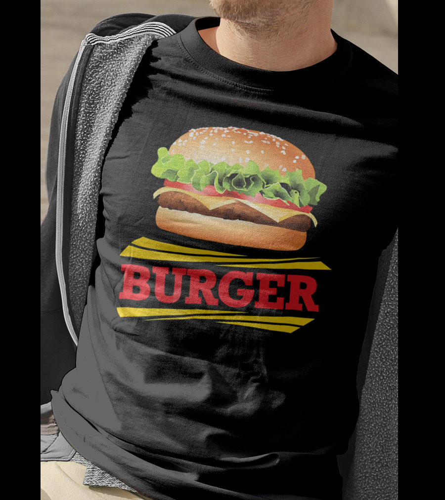 BURGER Cheeseburger Lettuce Meat Tomato Cheese Bun T-Shirt