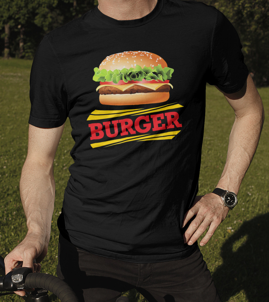 BURGER Cheeseburger Lettuce Meat Tomato Cheese Bun T-Shirt