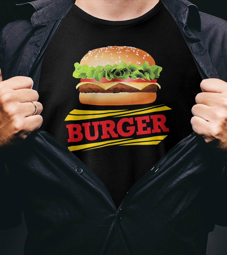 BURGER Cheeseburger Lettuce Meat Tomato Cheese Bun T-Shirt