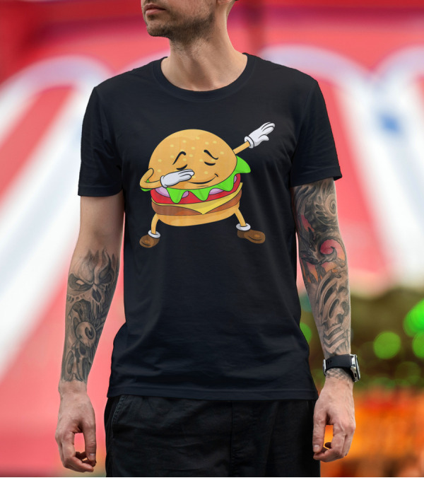 Premium T-Shirt: Burger Dabbing Dance Cheese Lettuce Tomato T-Shirt Burger Dabbing Dance Cheese Lettuce Tomato T-Shirt