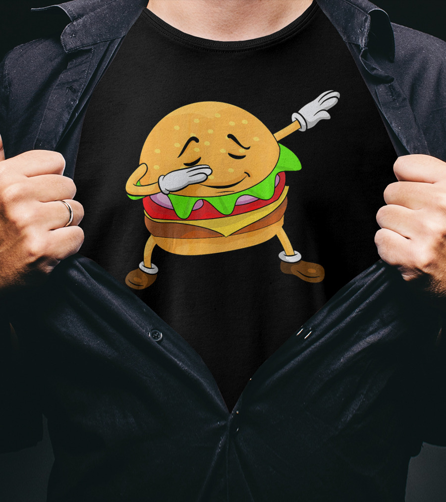 Burger Dabbing Dance Cheese Lettuce Tomato T-Shirt