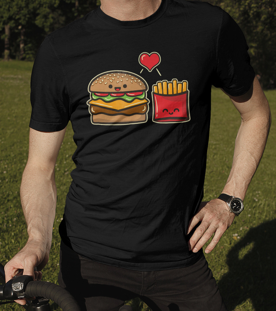 Burger And Fries Love Food T-Shirt