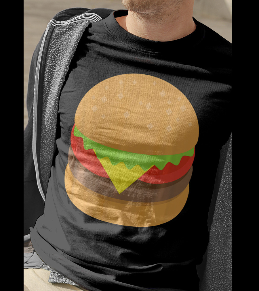Emoji Hamburger Cheeseburger Lettuce Tomato Cheese Burger T-Shirt