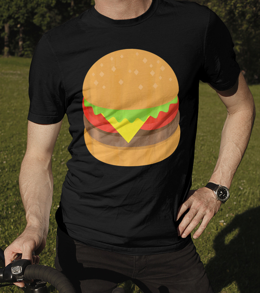 Emoji Hamburger Cheeseburger Lettuce Tomato Cheese Burger T-Shirt