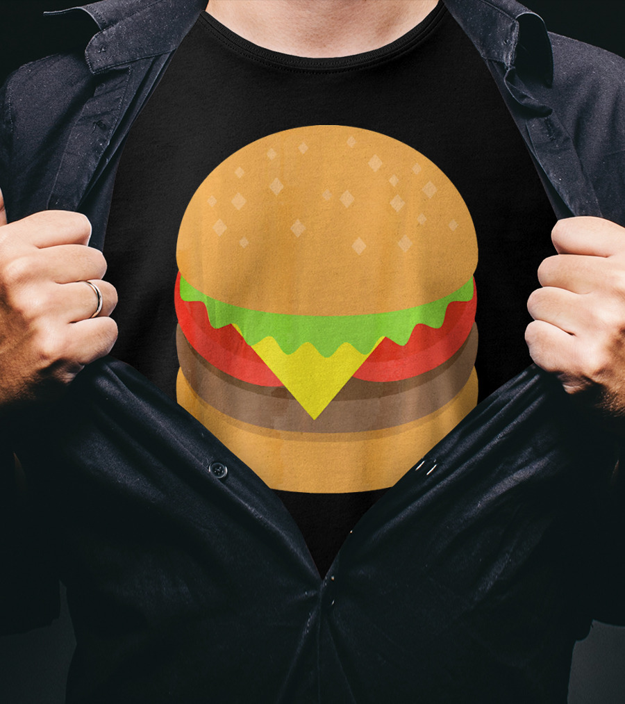 Emoji Hamburger Cheeseburger Lettuce Tomato Cheese Burger T-Shirt