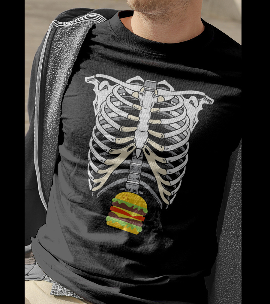 Skeleton X Ray Hamburger Ribcage T-Shirt