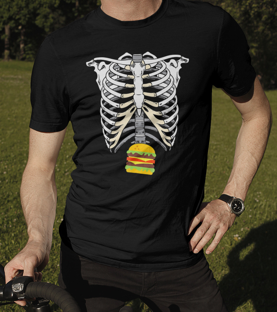 Skeleton X Ray Hamburger Ribcage T-Shirt