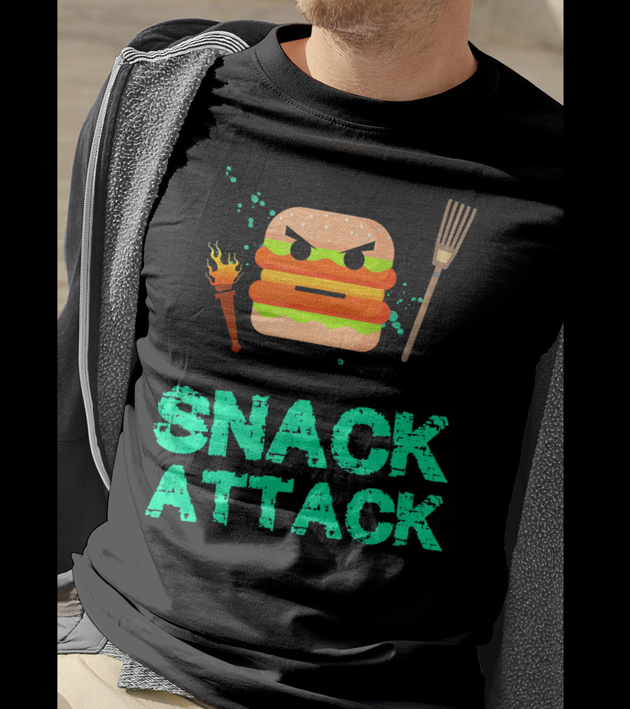 Snack Attack Burger Funny Food Snacks T-Shirt