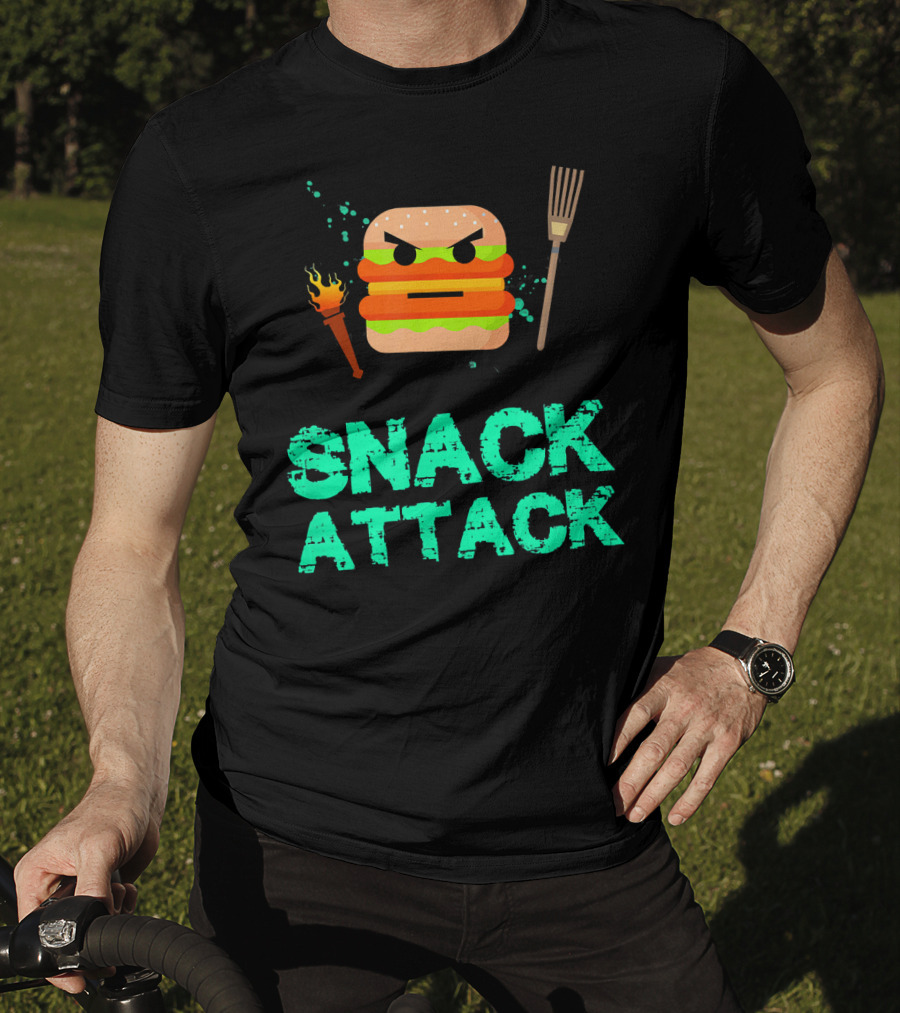 Snack Attack Burger Funny Food Snacks T-Shirt