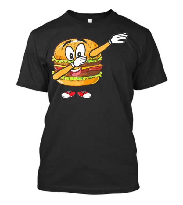 Dabbing Cheeseburger Funny Hamburger Comic Pose T-Shirt