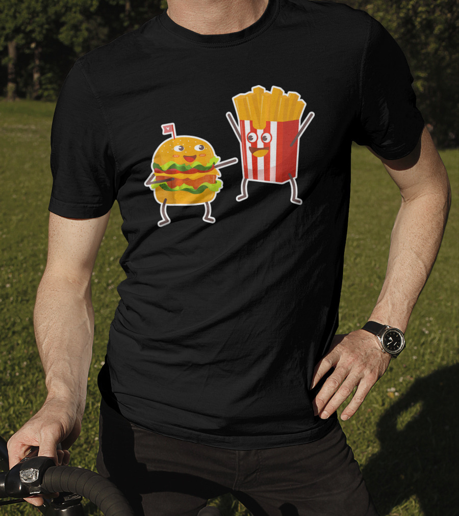 Hamburger And French Fries Happy Dance Duo T-Shirt