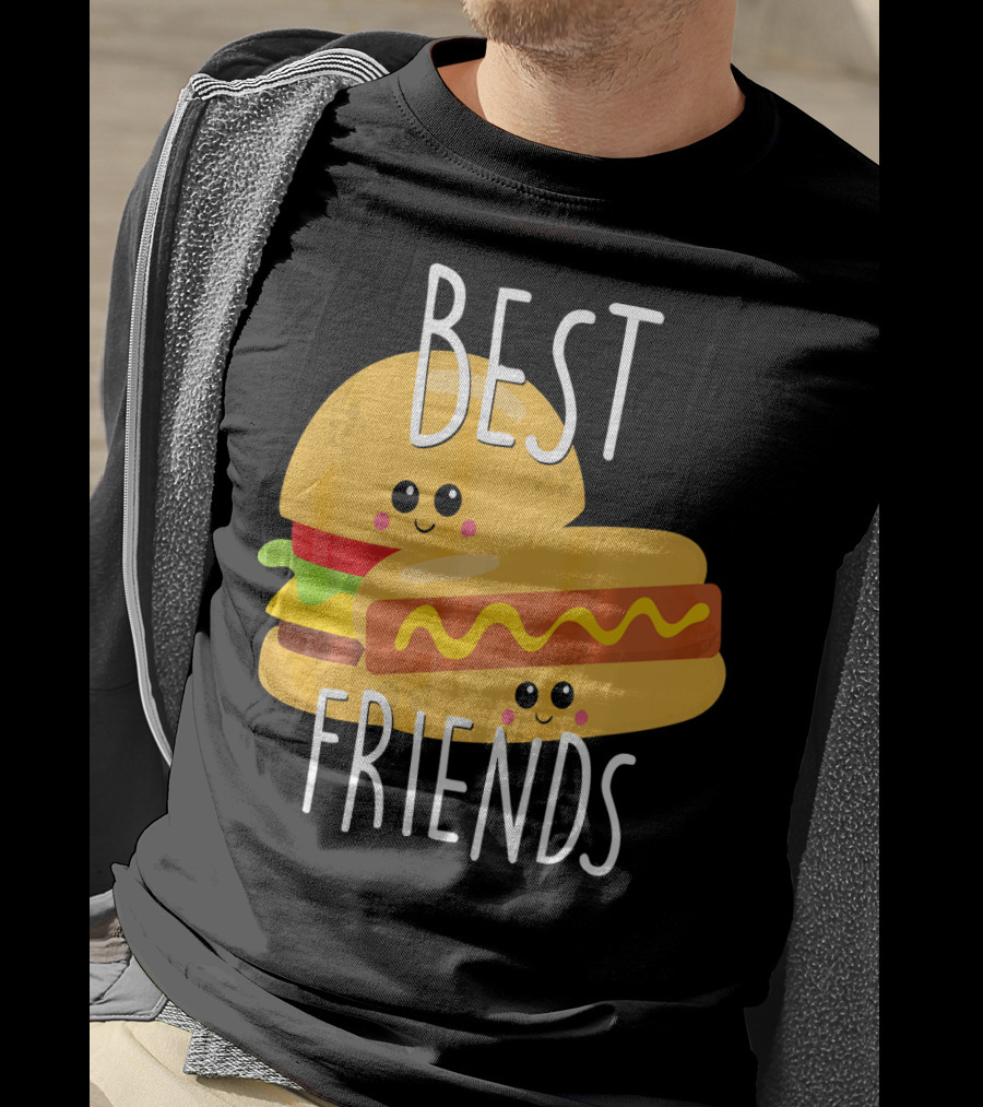 Best Friends Hot Dog And Burger Matching Duo T-Shirt
