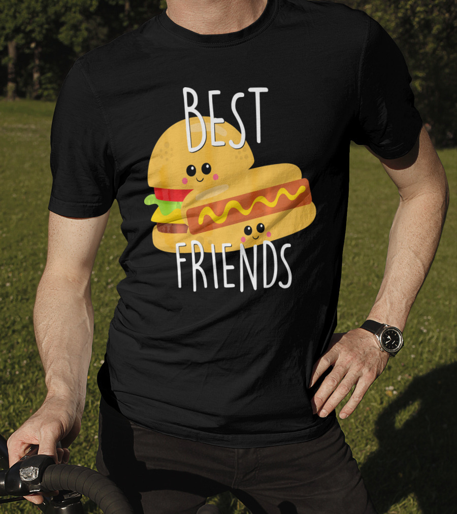 Best Friends Hot Dog And Burger Matching Duo T-Shirt
