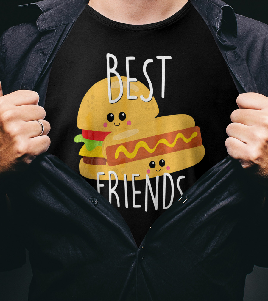 Best Friends Hot Dog And Burger Matching Duo T-Shirt