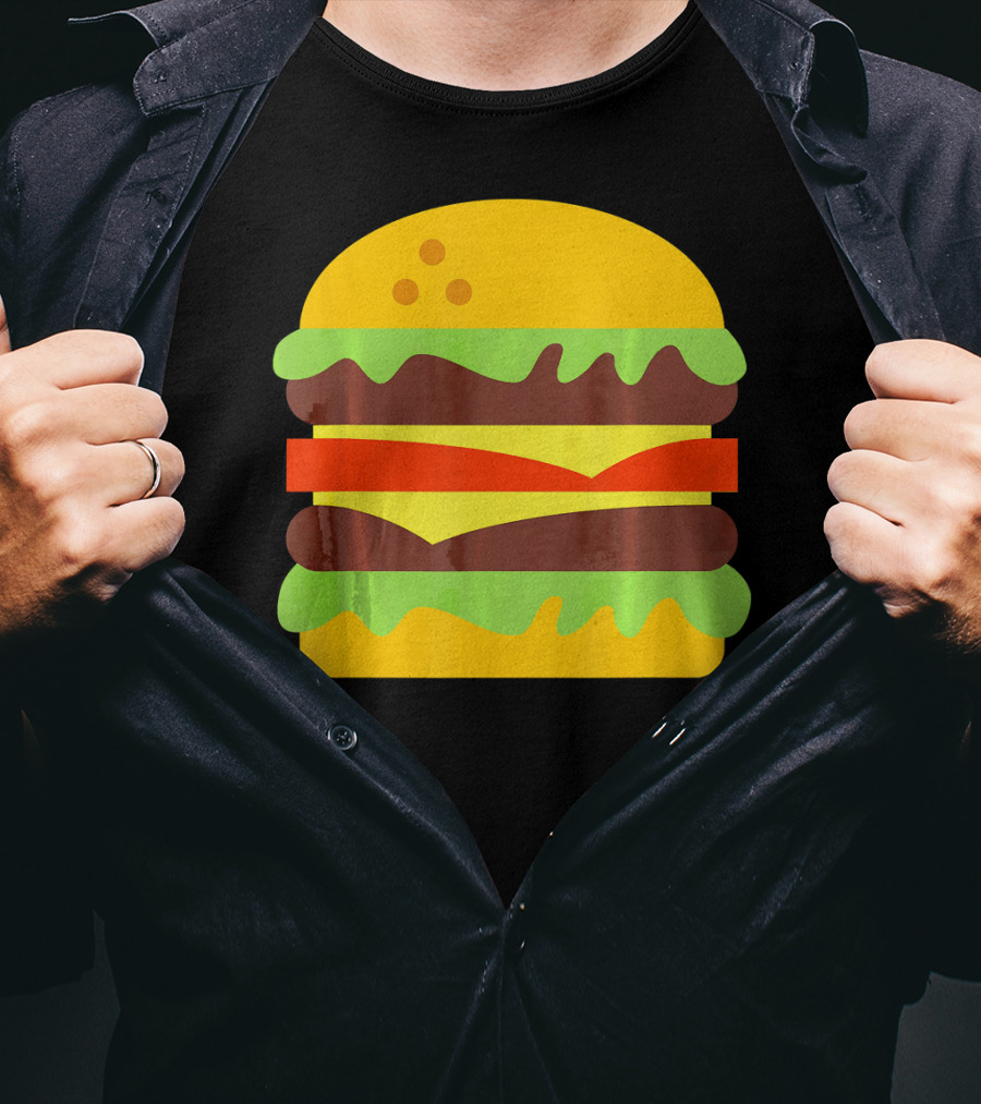 Cheeseburger Icon Hamburger With Cheese Classic Stack T-Shirt