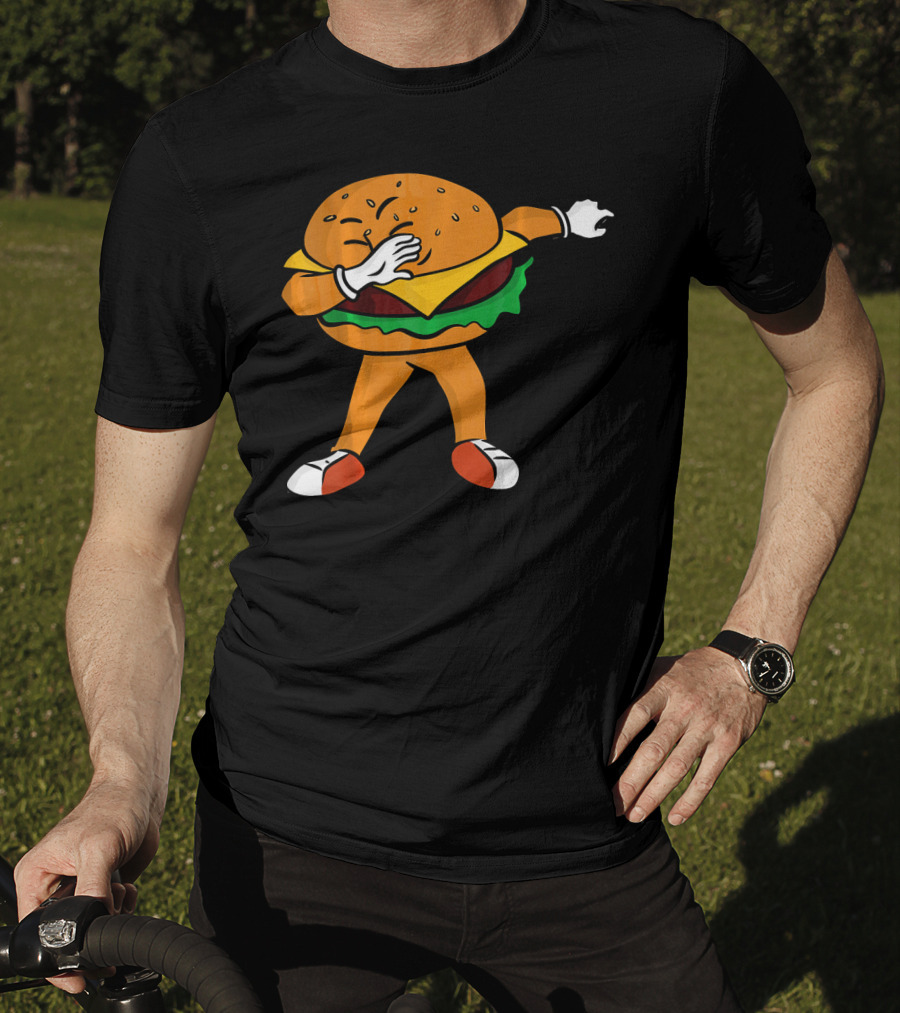 Dabbing Cheeseburger Character Dance T-Shirt