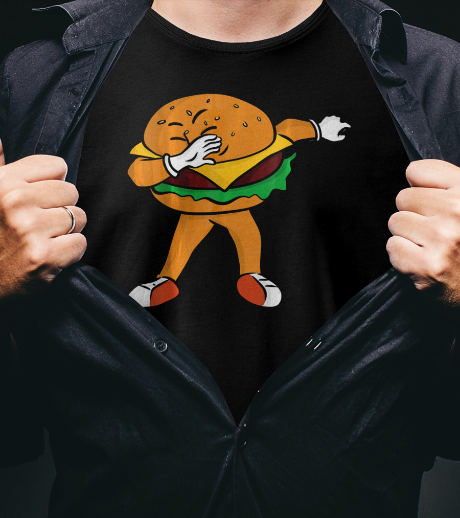Dabbing Cheeseburger Character Dance T-Shirt
