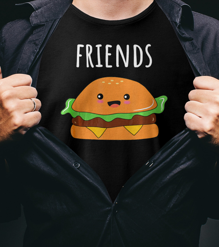 FRIENDS THE BURGER Matching Couples Mot T-Shirt
