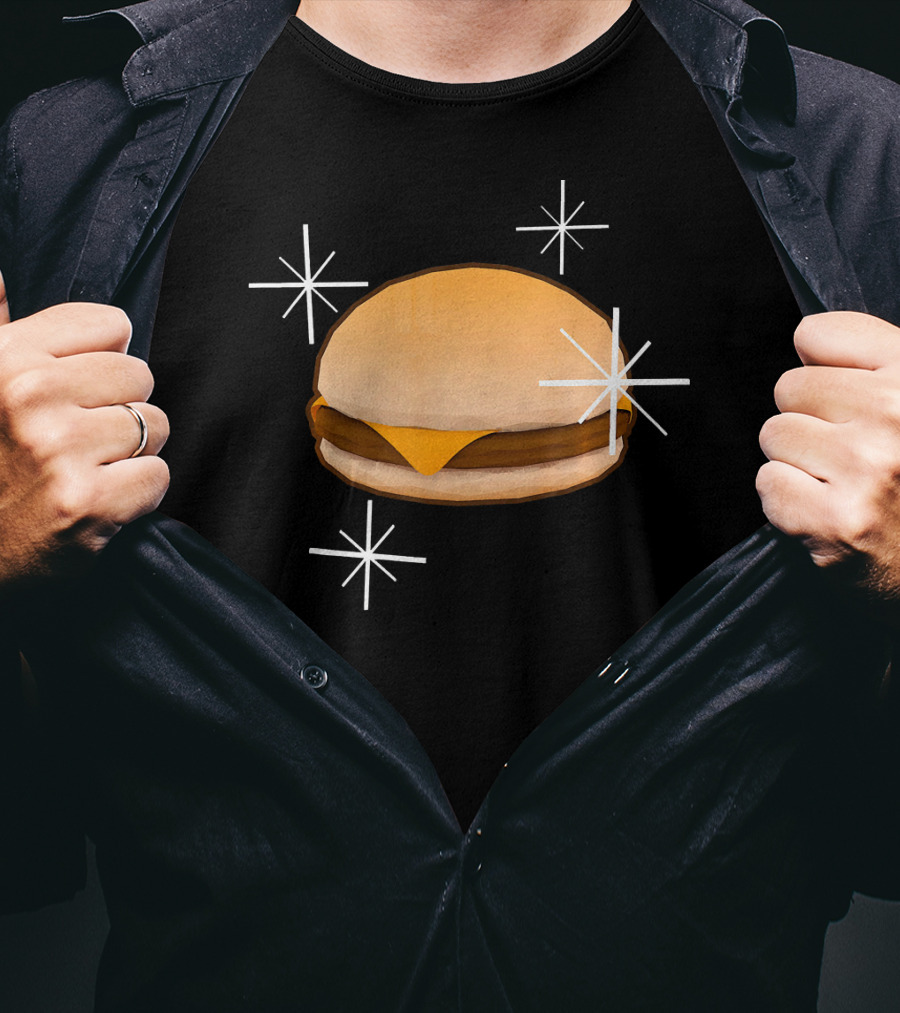 Random Cheese Burger With Stars T-Shirt
