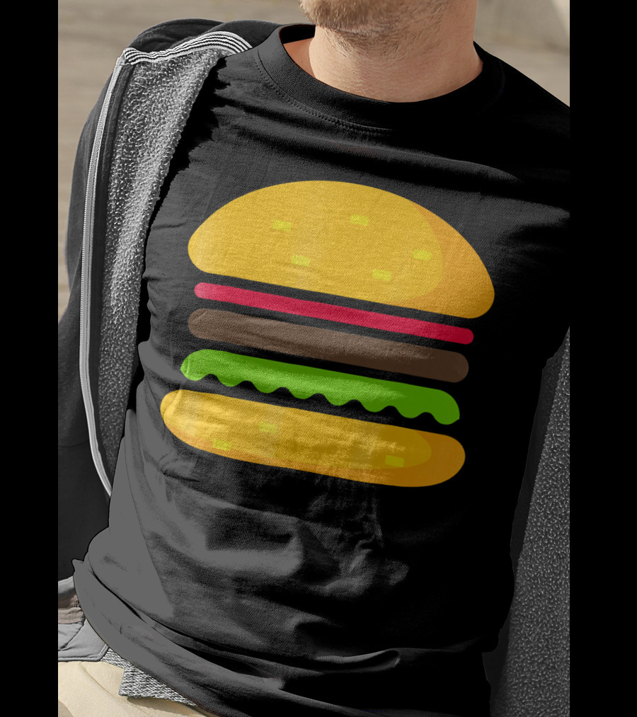 Minimalist Hamburger Layers Striped T-Shirt