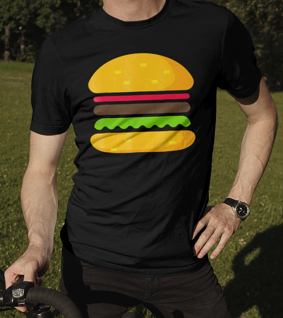 Minimalist Hamburger Layers Striped T-Shirt