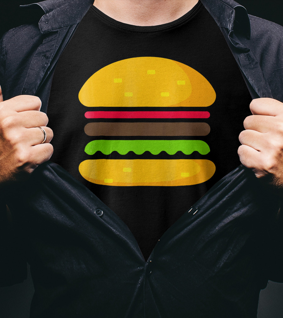 Minimalist Hamburger Layers Striped T-Shirt