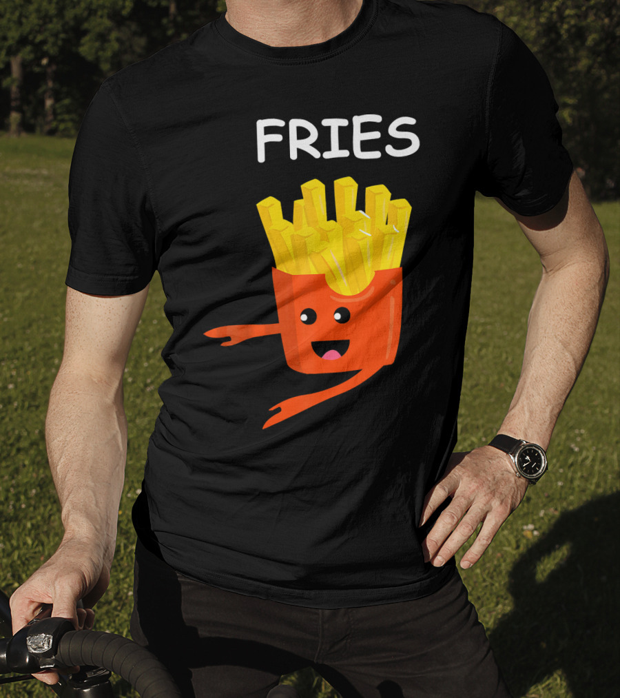 Funny Burger FRIES Matching Couples Vale Playful Cartoon T-Shirt