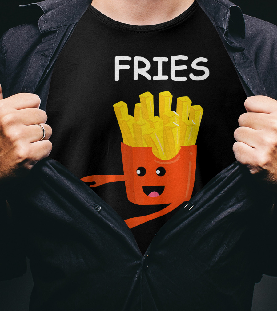 Funny Burger FRIES Matching Couples Vale Playful Cartoon T-Shirt