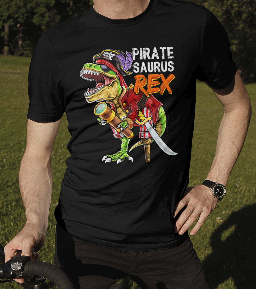 Pirate Saurus Rex Dinosaur Pirate Hat T-Shirt