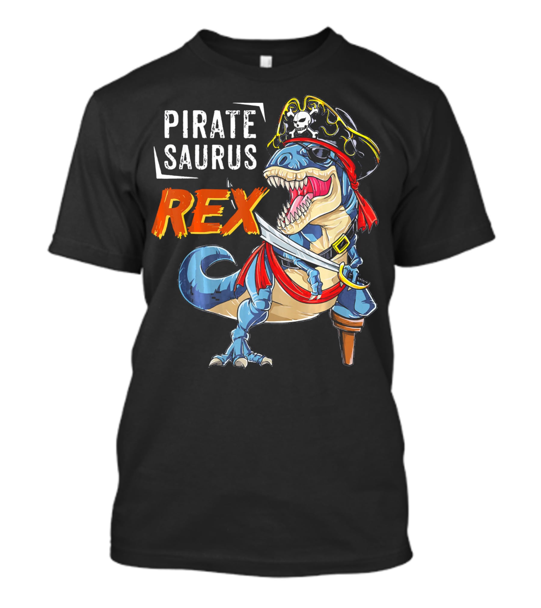 Pirate Saurus Rex Dinosaur Pirate Halloween Costume Hat T-Shirt