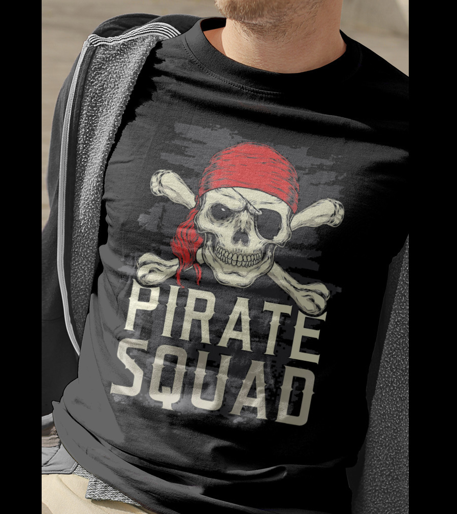 Pirate Squad Skull Crossbones Bandana T-Shirt