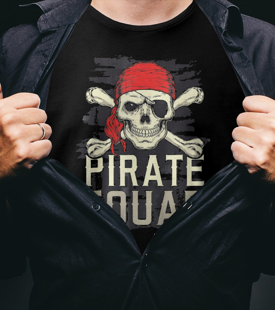 Pirate Squad Skull Crossbones Bandana T-Shirt