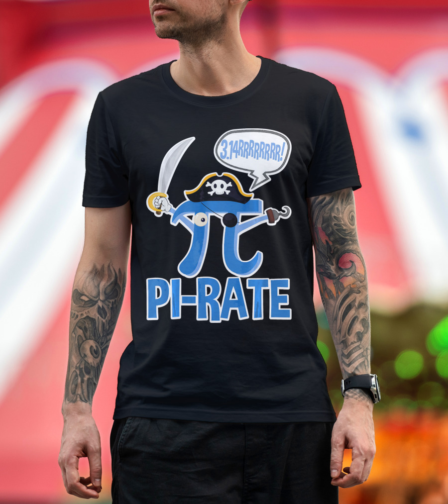 Pi-Rate 3.14rrrrr Pirate Happy Pi Day Math T-Shirt
