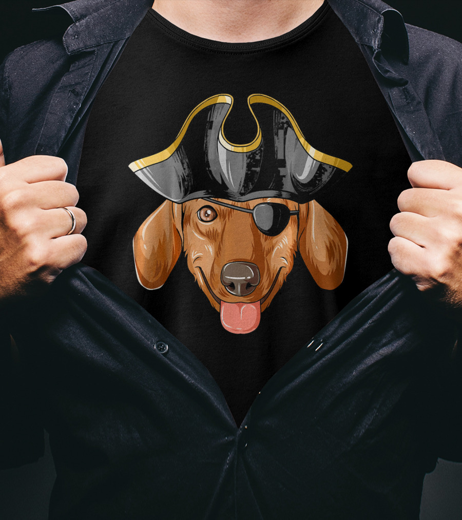 Pirate Dachshund With Pirates Hat And Eye Patch T-Shirt