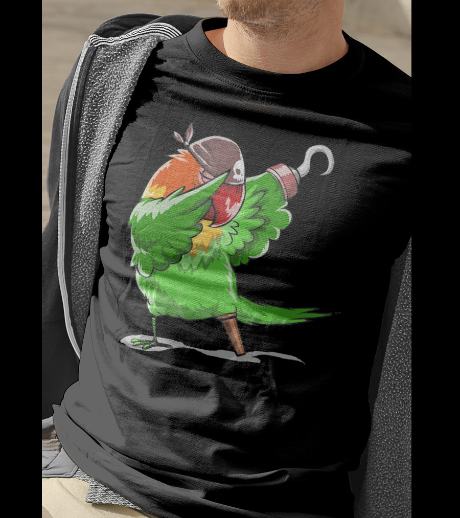 Gasparilla Pirate Parrot Dabbing With Peg Leg And Hook T-Shirt