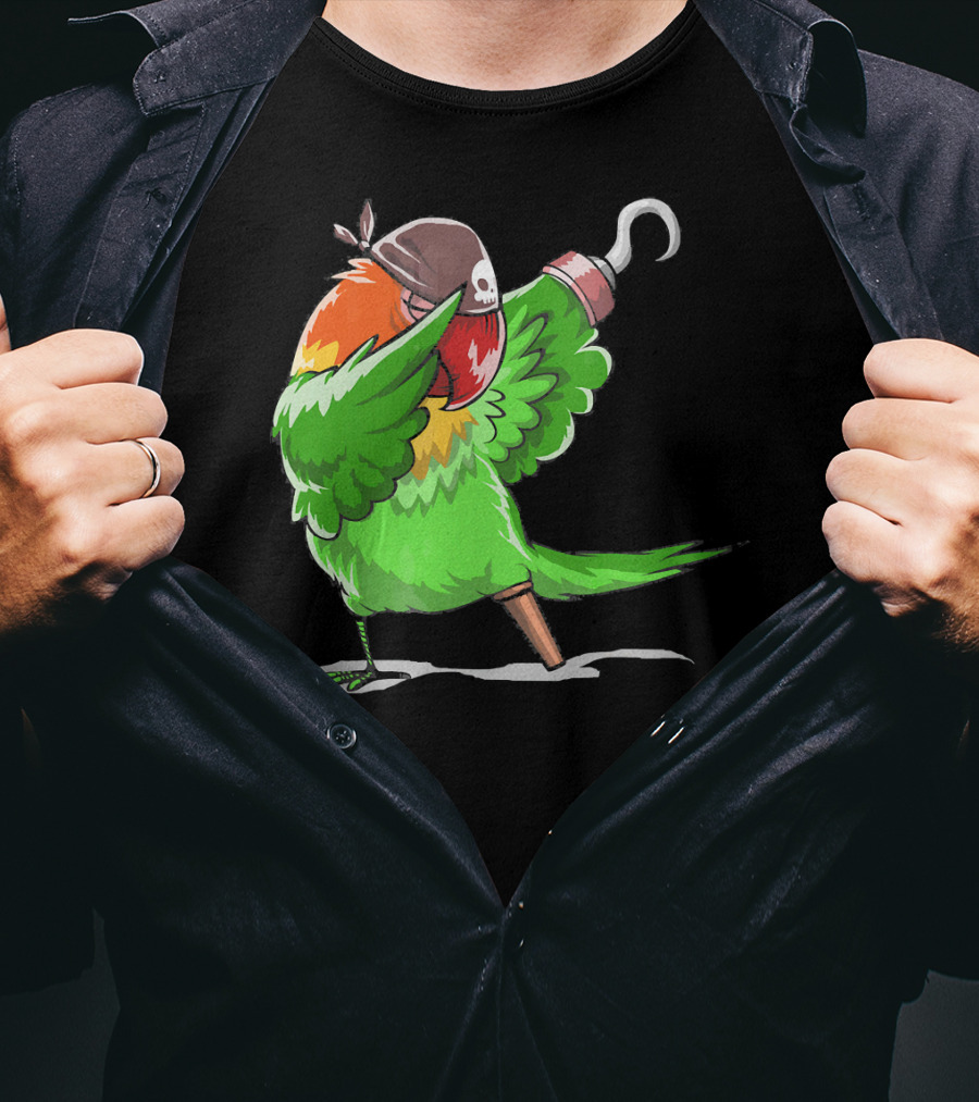 Gasparilla Pirate Parrot Dabbing With Peg Leg And Hook T-Shirt