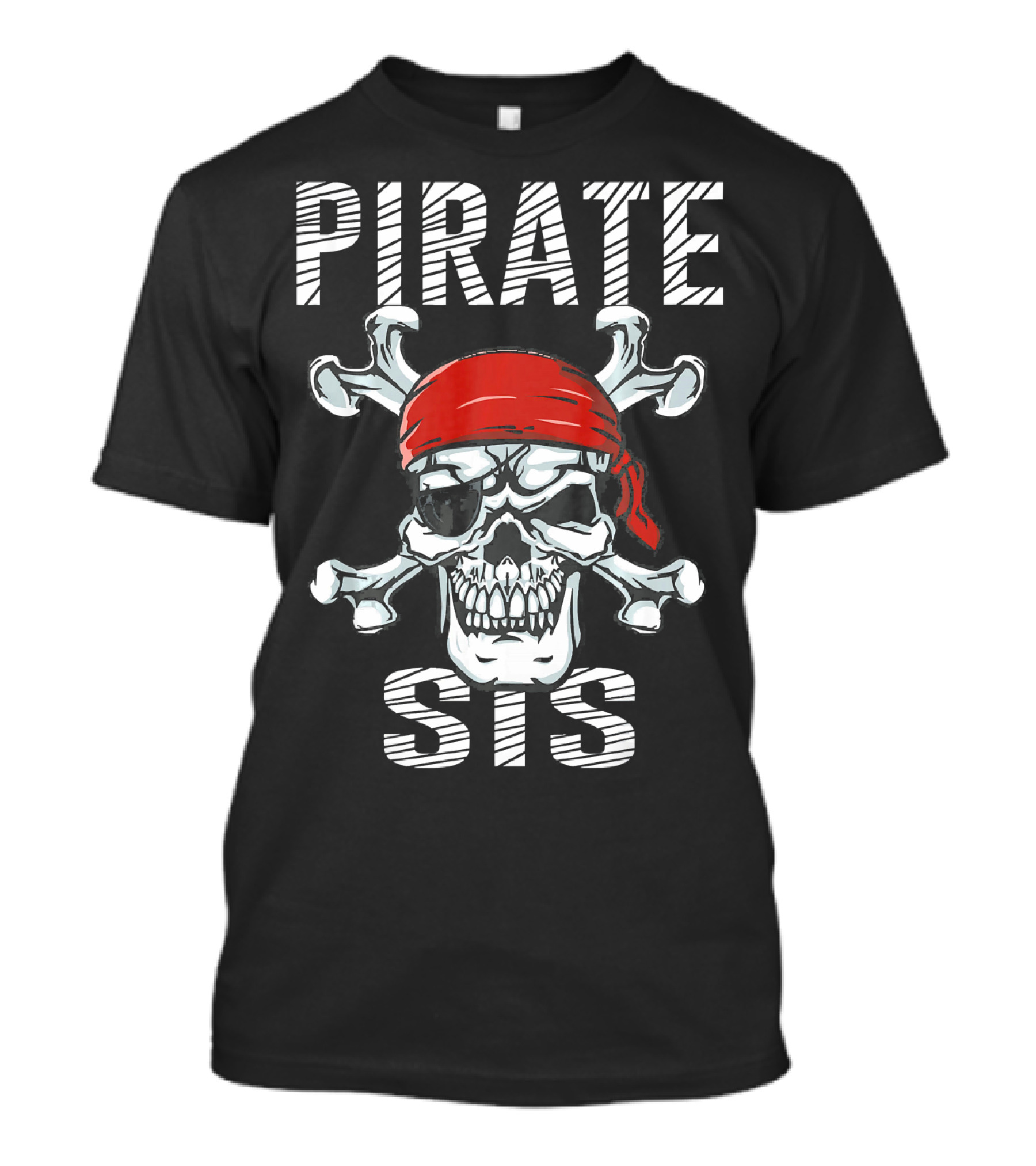 PIRATE SIS Skull Crossbones Red Bandana T-Shirt