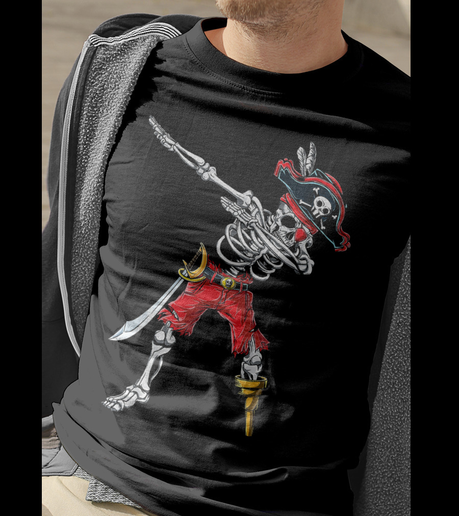 Dabbing Skeleton Pirate Dancing Halloween Kids Jol T-Shirt